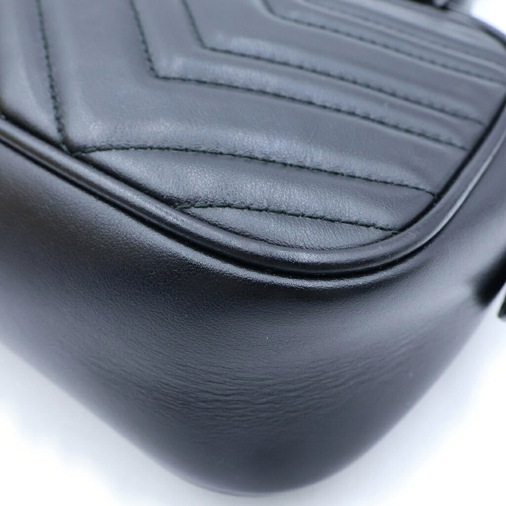 GUCCI(グッチ) GGマーモント チェーンショルダーバッグ ブラック レザー 447632 520981