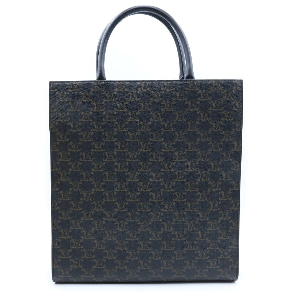 CELINE(セリーヌ) トリオンフ バーティカルカバ スモール ハンドバッグ ショルダーバッグ 2WAY ブラウン PVC×レザー