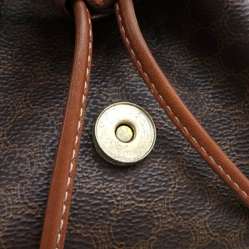 CELINE(セリーヌ) マカダム リュックサック ブラウン レザー バックパック
