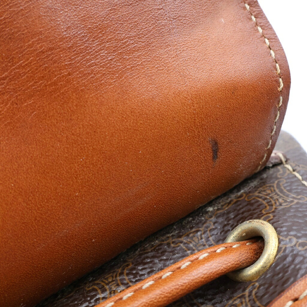 CELINE(セリーヌ) マカダム リュックサック ブラウン レザー バックパック