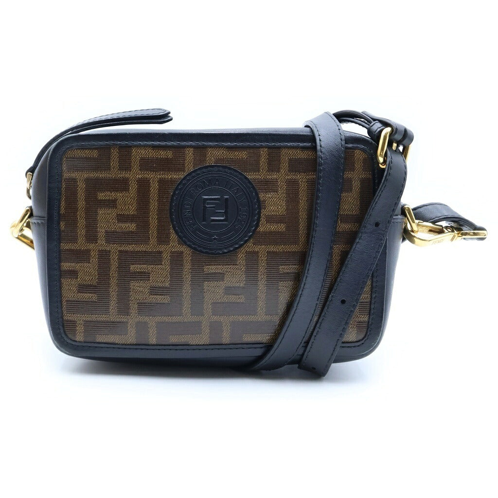 FENDI(フェンディ) ズッカ キャム ショルダーバッグ ブラウン キャンバス/レザー