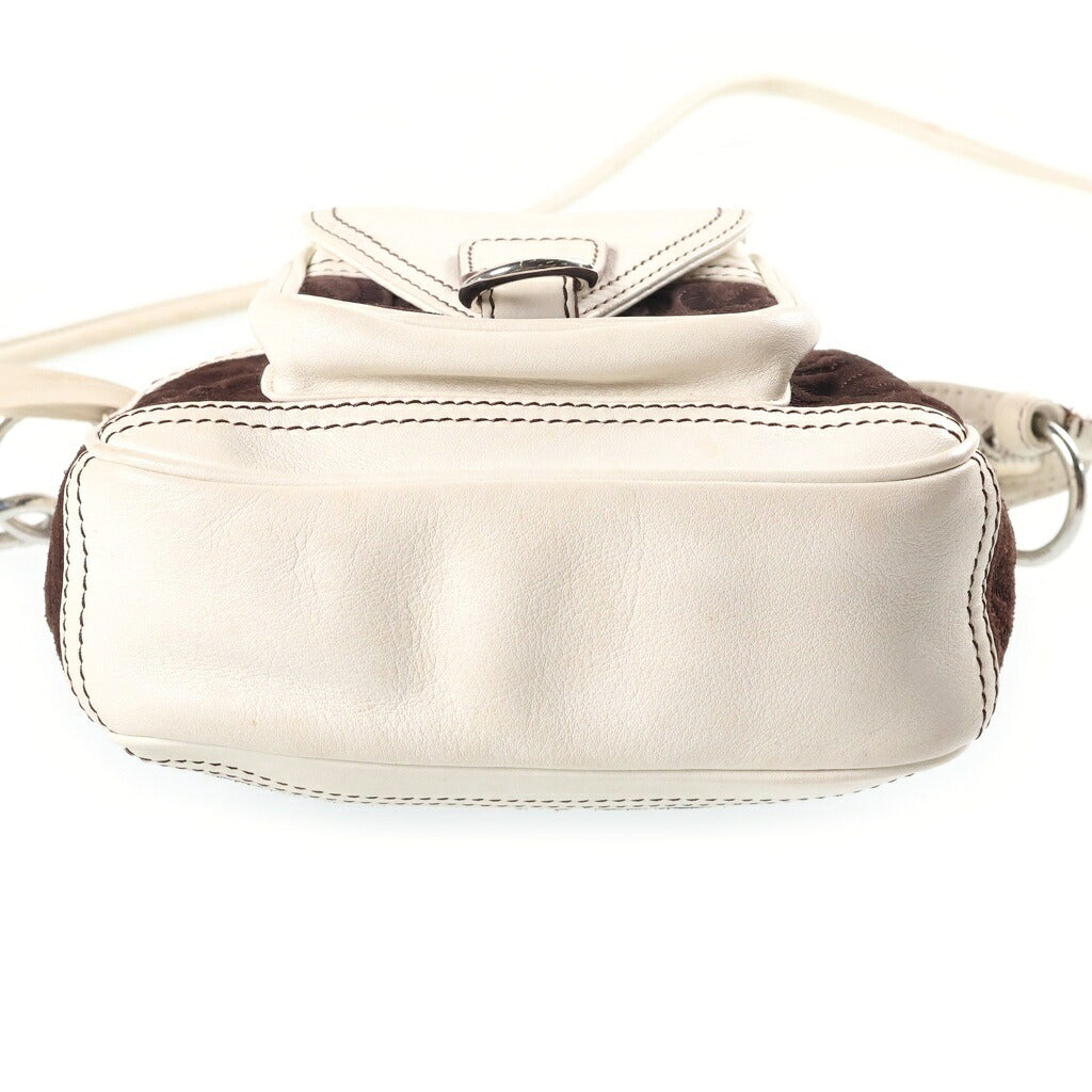 LOEWE(ロエベ) アナグラム ショルダーバッグ ブラウン ホワイト PVCレザー