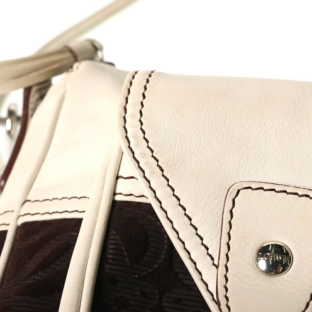 LOEWE(ロエベ) アナグラム ショルダーバッグ ブラウン ホワイト PVCレザー