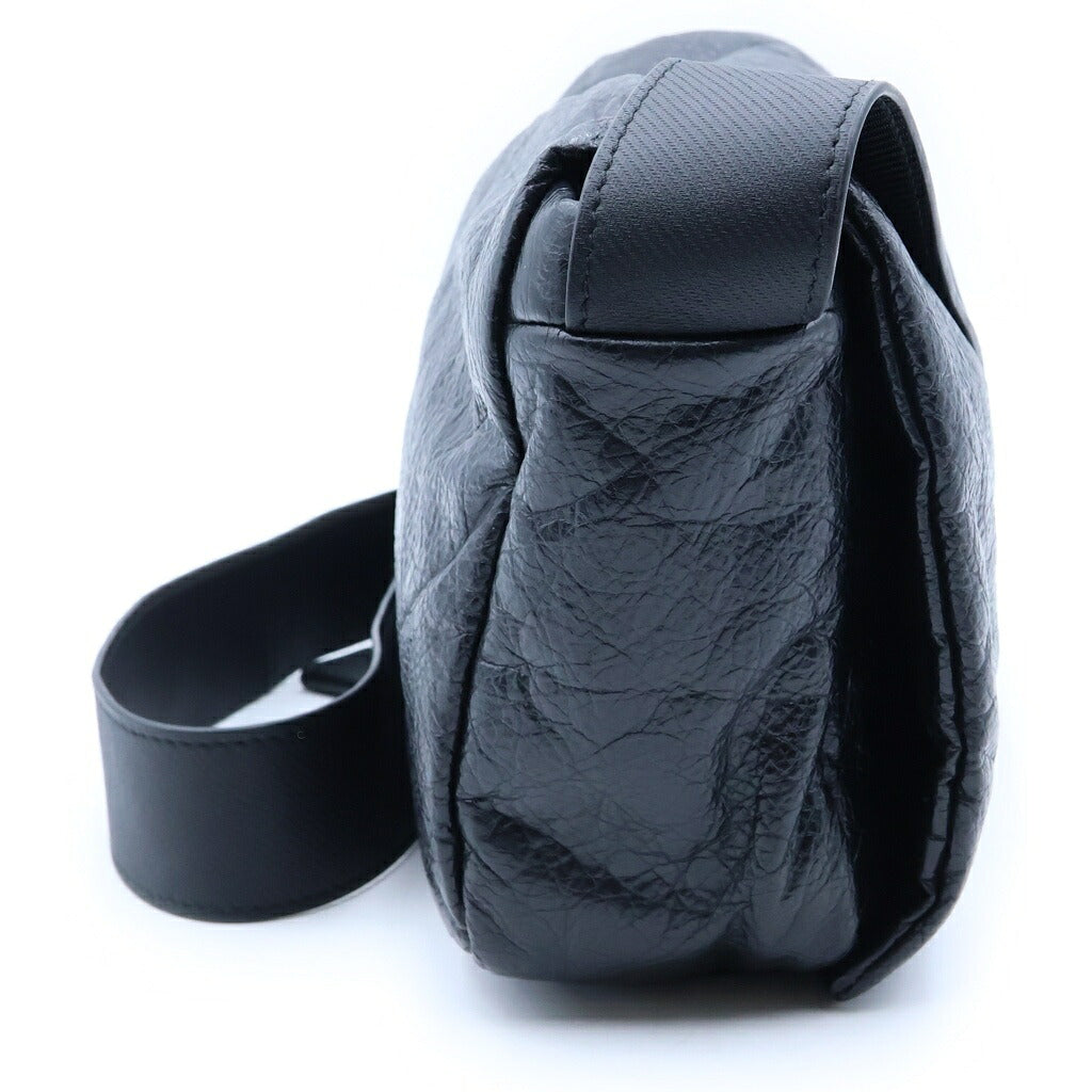 BALENCIAGA(バレンシアガ) モナコ フラップ メッセンジャー ショルダーバッグ ブラック レザー 306630