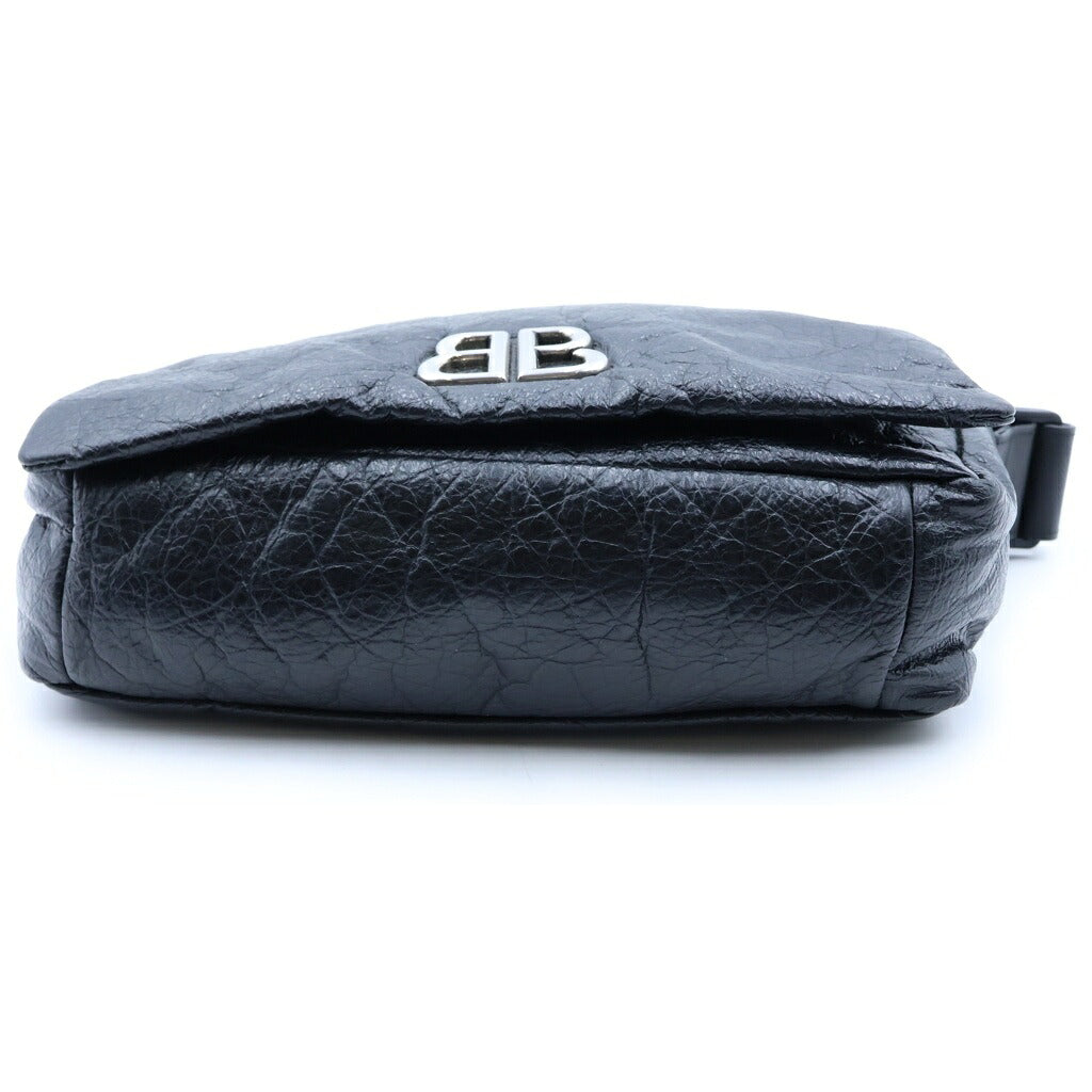 BALENCIAGA(バレンシアガ) モナコ フラップ メッセンジャー ショルダーバッグ ブラック レザー 306630
