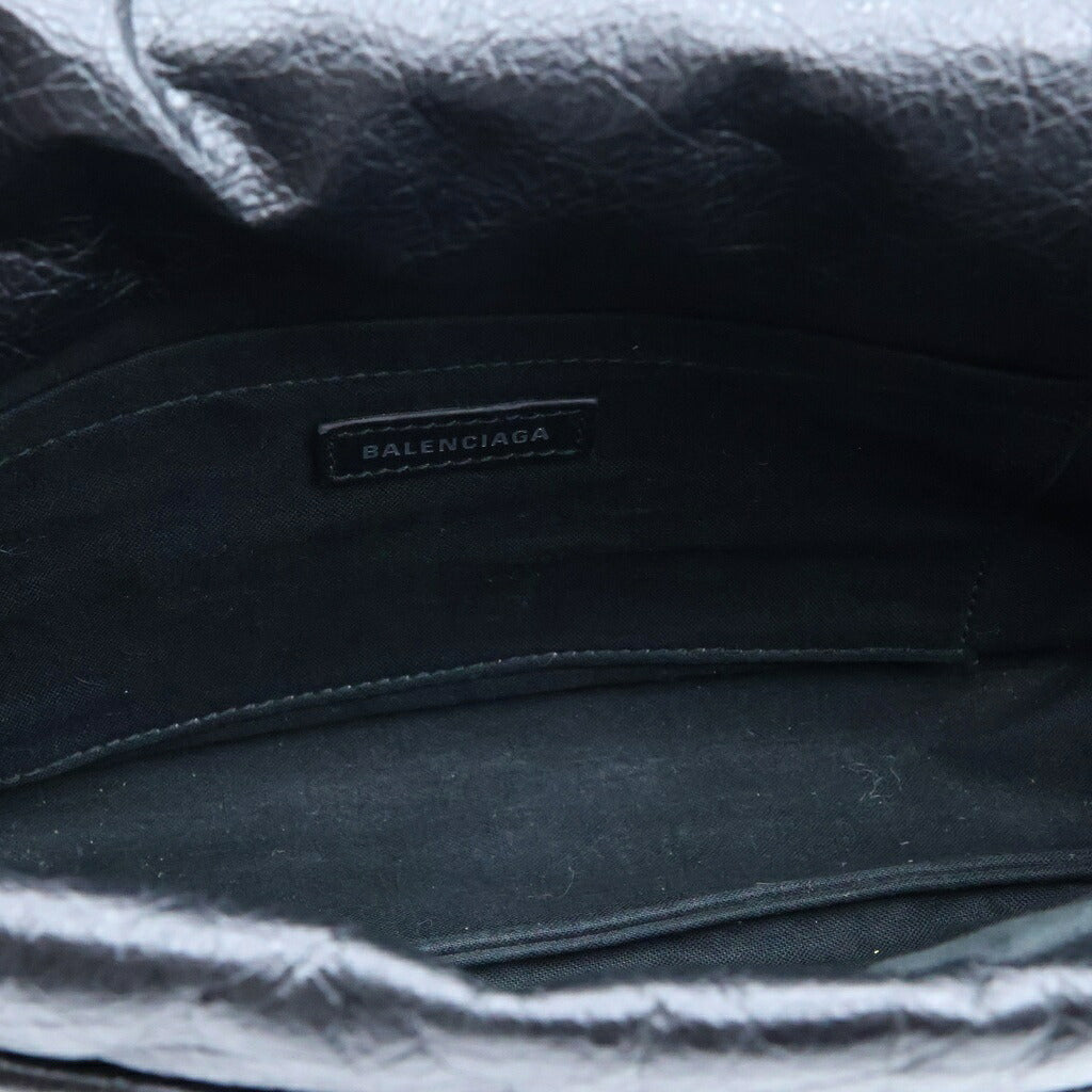 BALENCIAGA(バレンシアガ) モナコ フラップ メッセンジャー ショルダーバッグ ブラック レザー 306630