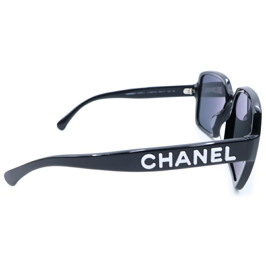 CHANEL(シャネル) ロゴサングラス プラスチック ブラック×ホワイト