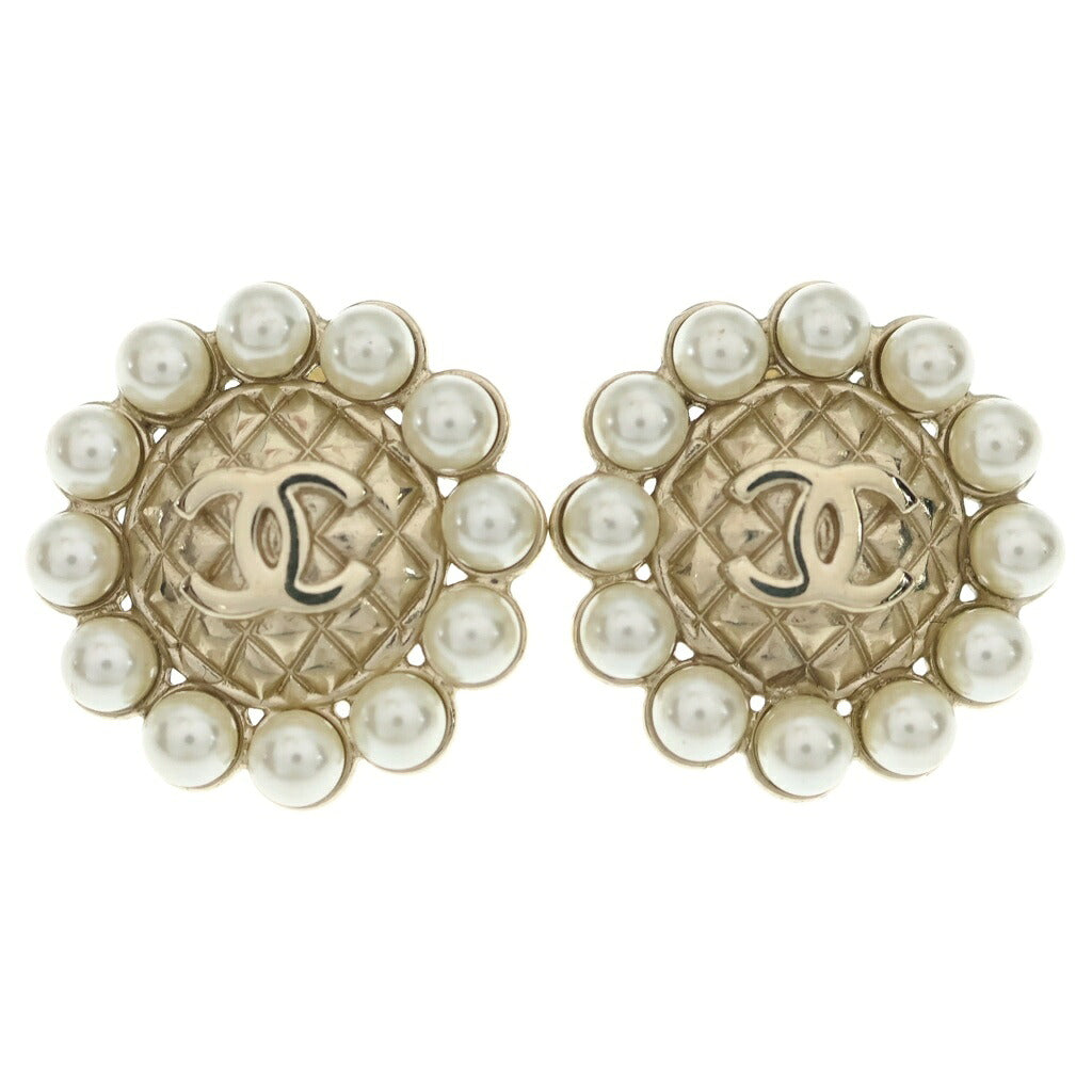 CHANEL(シャネル) ココマーク 花モチーフ フェイクパール ピアス メタル ゴールド コメ有 B20S