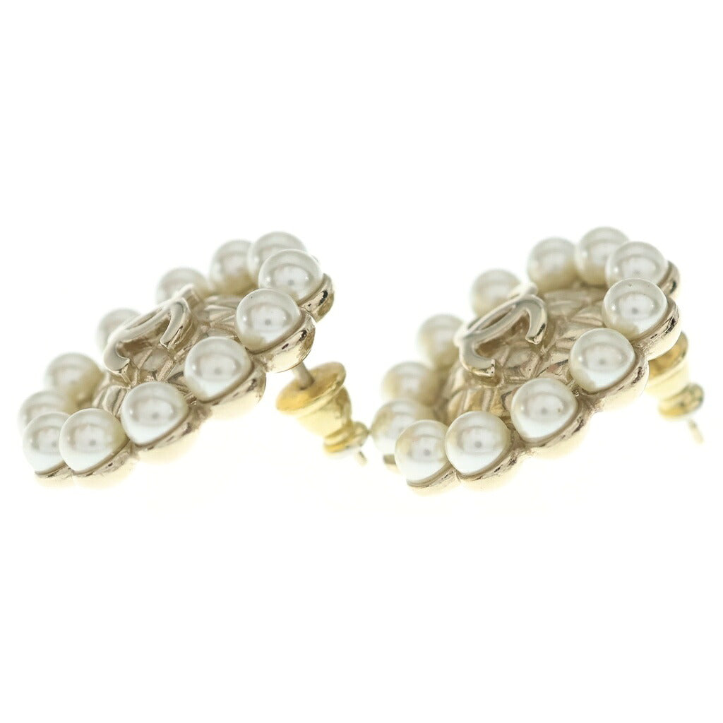 CHANEL(シャネル) ココマーク 花モチーフ フェイクパール ピアス メタル ゴールド コメ有 B20S