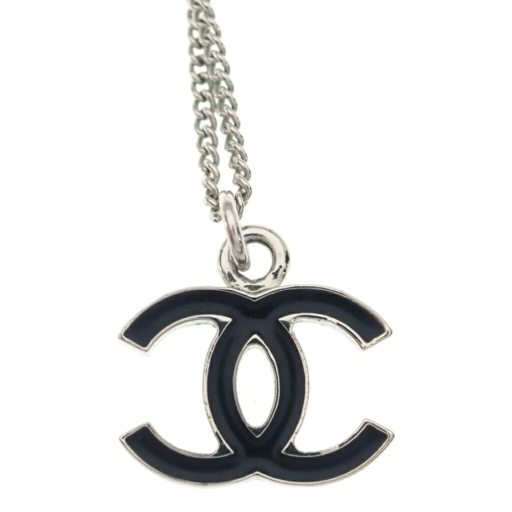 CHANEL(シャネル) ココマーク ネックレス メタル シルバー×ブラック コメ有 06V
