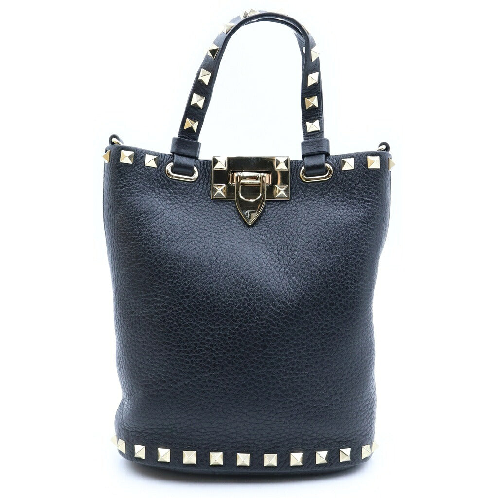 VALENTINO(ヴァレンティノ) ロックスタッズ ミニ 2WAYハンドバッグ ショルダーバッグ ブラック レザー ZW2P0W31VSH