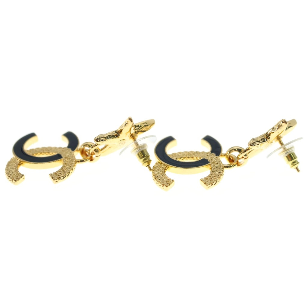 CHANEL(シャネル) ココマーク スター ピアス メタル ゴールド×ブラック 豆あり B24P