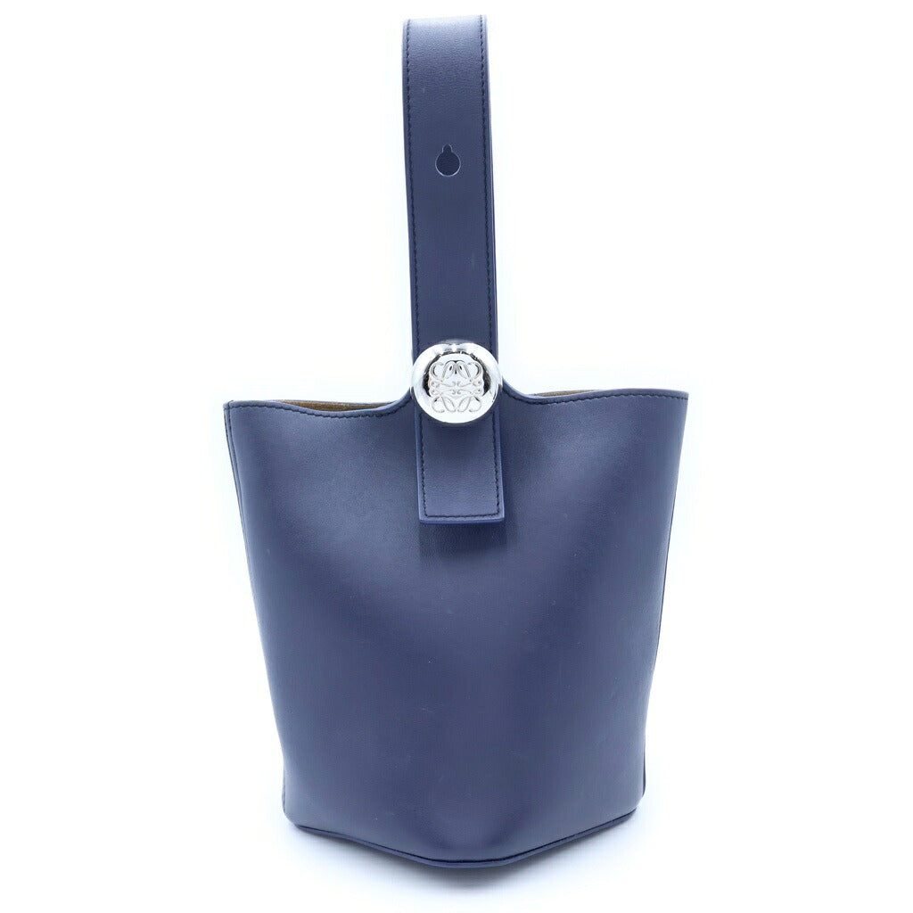 LOEWE(ロエベ) ぺブルバケット ミニ ショルダーバッグ ハンドバッグ ネイビー レザー AANBBBMX01 4467