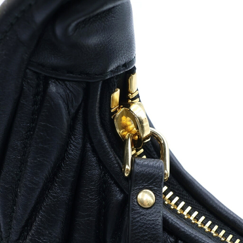 miumiu(ミュウミュウ) ワンダー マテラッセ ショルダーバッグ ハンドバッグ 2WAY ブラック レザー 5BC125