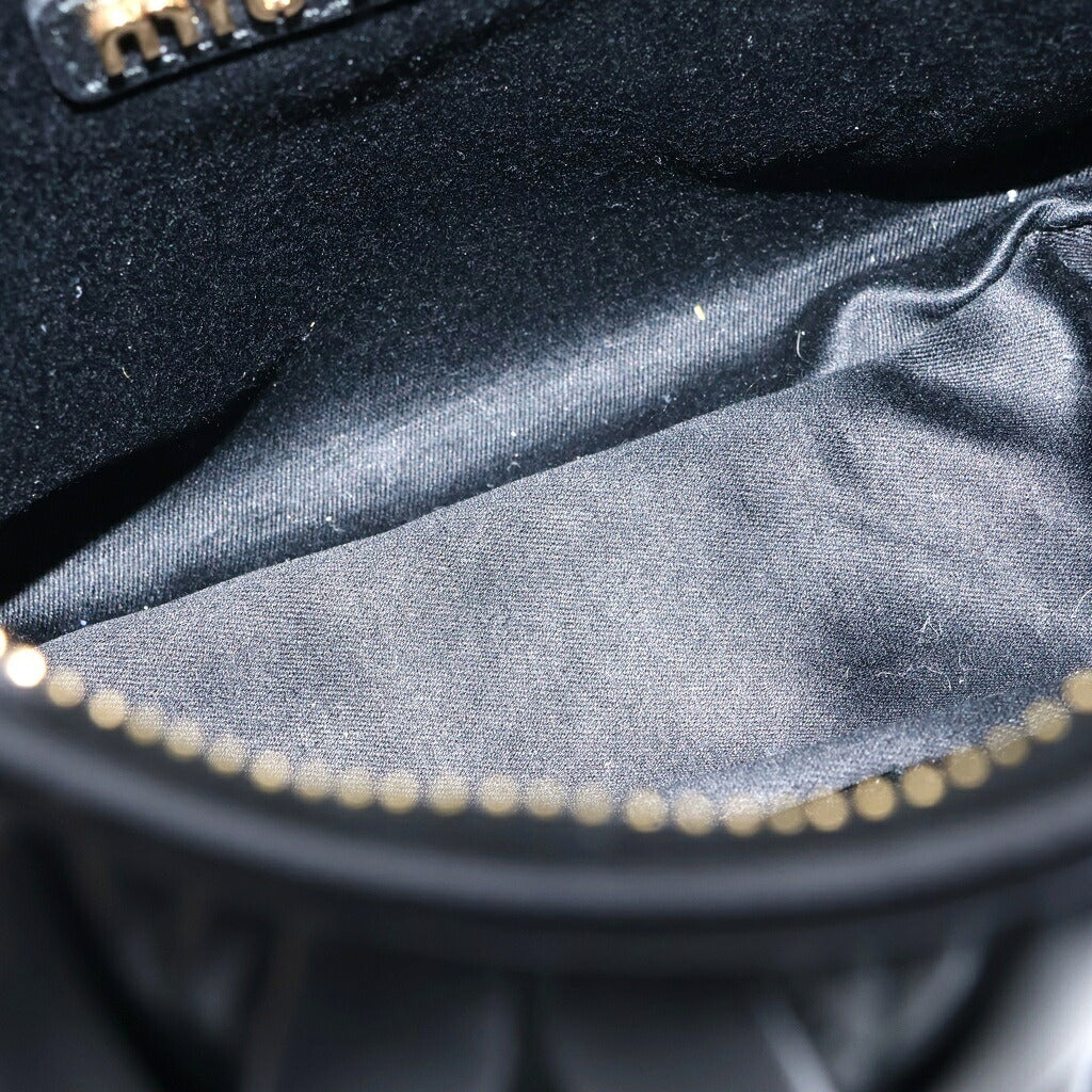 miumiu(ミュウミュウ) ワンダー マテラッセ ショルダーバッグ ハンドバッグ 2WAY ブラック レザー 5BC125