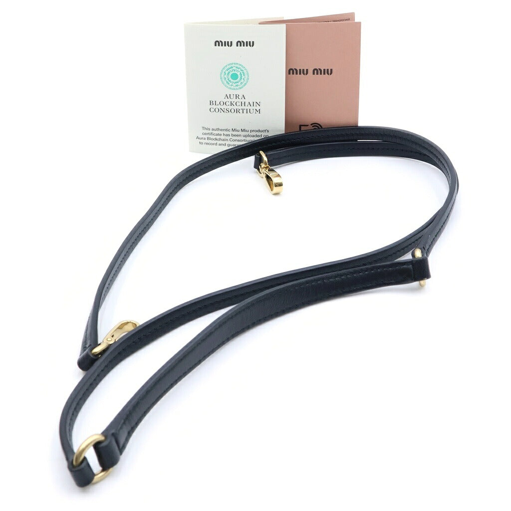 miumiu(ミュウミュウ) ワンダー マテラッセ ショルダーバッグ ハンドバッグ 2WAY ブラック レザー 5BC125