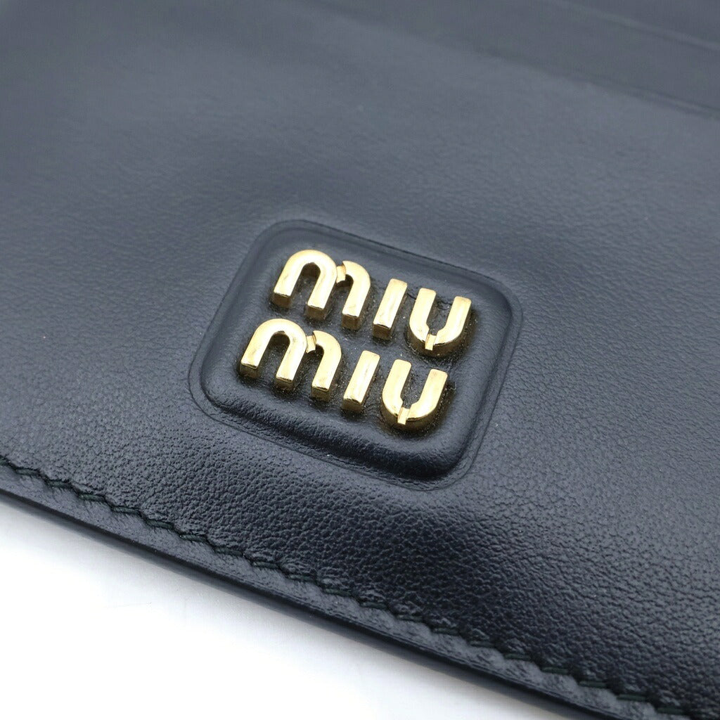 miumiu(ミュウミュウ) ロゴ カードホルダー カードケース レザー ブラック 5MC076