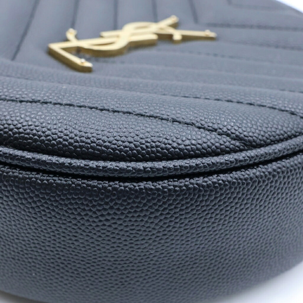 SAINT LAURENT PARIS(サンローランパリ) ヴィニル チェーンショルダーバッグ キャビアスキン ブラック 610436