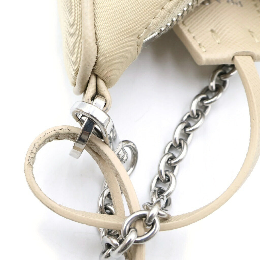 PRADA(プラダ) Re-Edition 2005 リナイロン ショルダーバッグ ベージュ ナイロン×レザー 1BH204