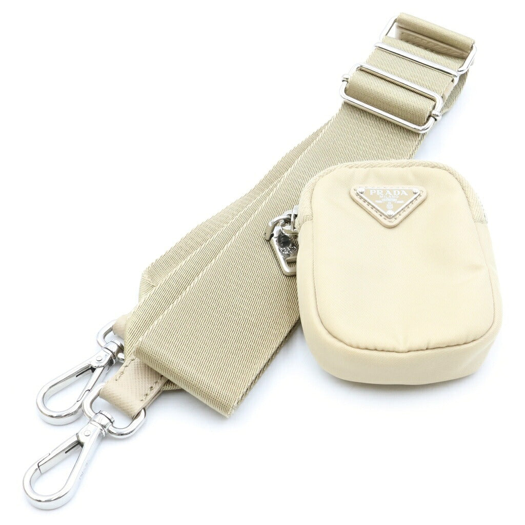 PRADA(プラダ) Re-Edition 2005 リナイロン ショルダーバッグ ベージュ ナイロン×レザー 1BH204