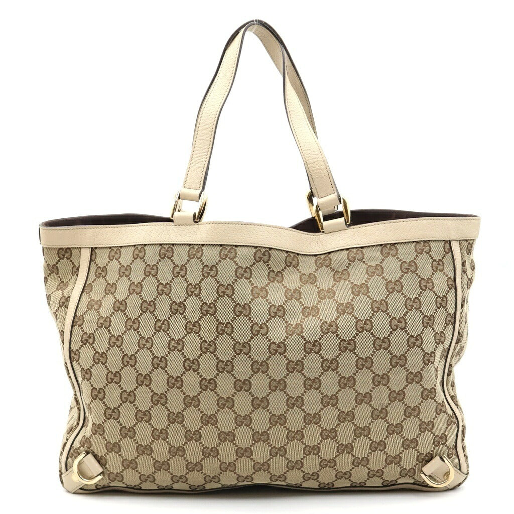 GUCCI(グッチ) GGキャンバス トートバッグ ハンドバッグ ベージュ キャンバス×レザー 141472