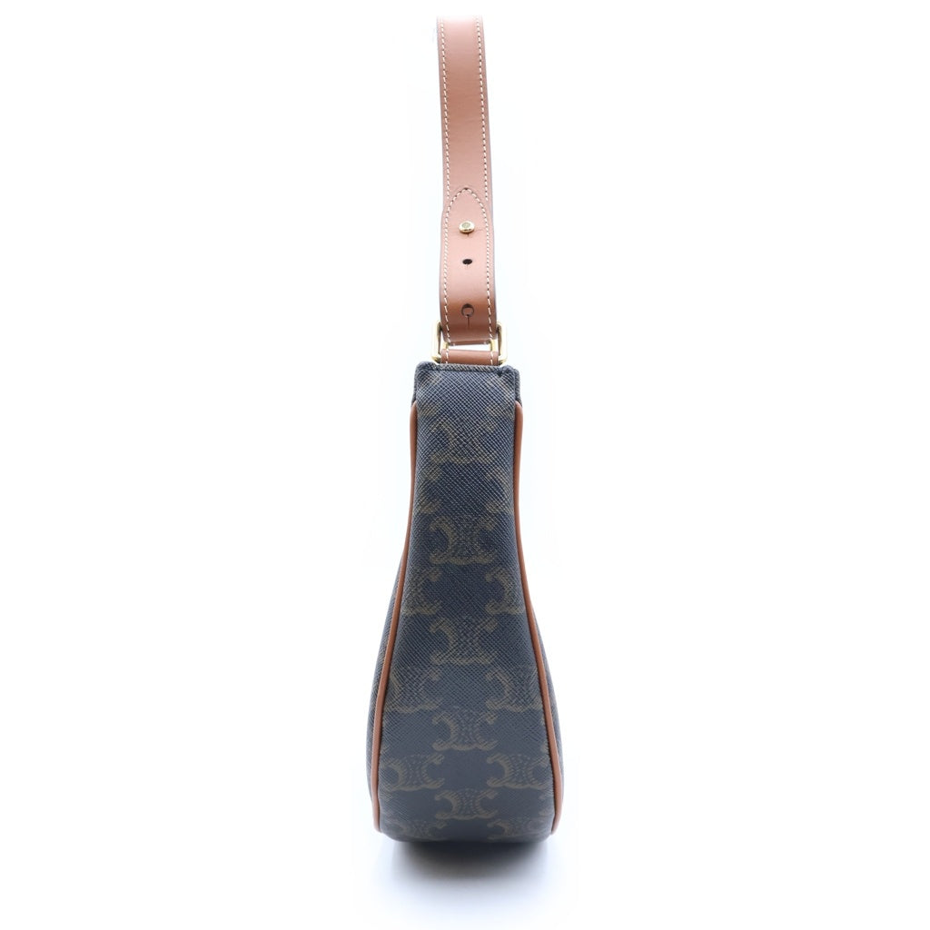 CELINE(セリーヌ) アヴァ ミディアム ワンショルダーバッグ ハンドバッグ トリオンフ ブラウン PVC×レザー 193952BZJ 04LU