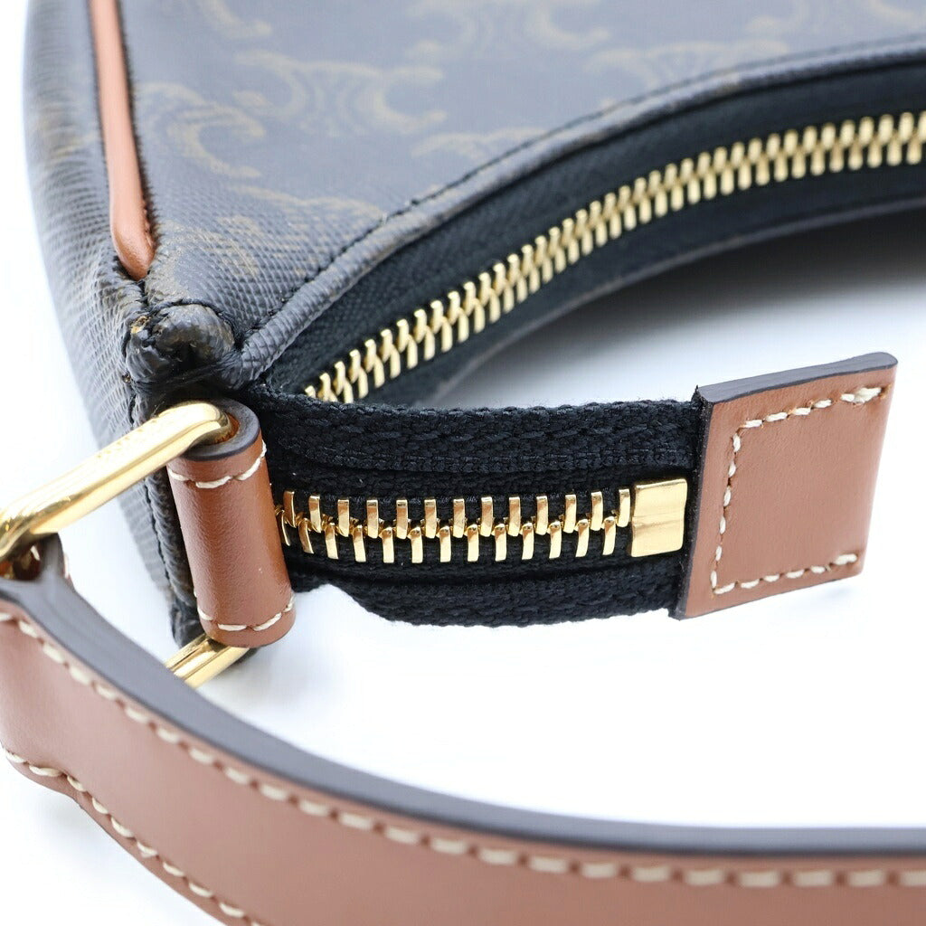 CELINE(セリーヌ) アヴァ ミディアム ワンショルダーバッグ ハンドバッグ トリオンフ ブラウン PVC×レザー 193952BZJ 04LU
