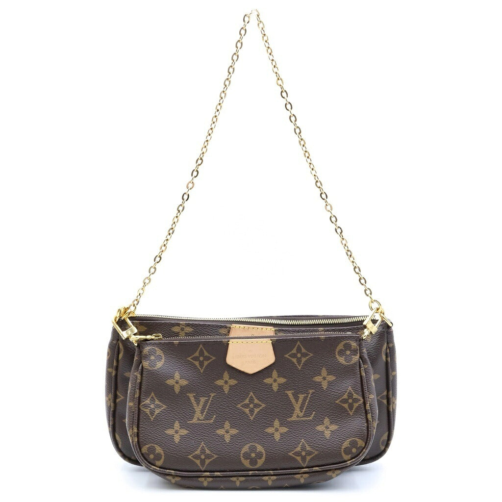 LOUIS VUITTON(ルイヴィトン) モノグラム ミュルティ ポシェット アクセソワール ショルダーバッグ ブラウン PVC×レザー M44813