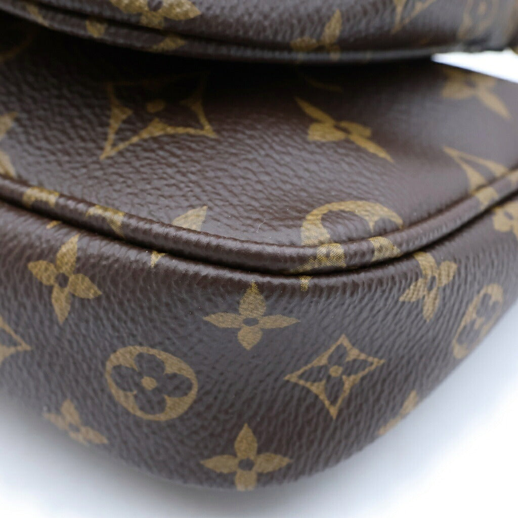 LOUIS VUITTON(ルイヴィトン) モノグラム ミュルティ ポシェット アクセソワール ショルダーバッグ ブラウン PVC×レザー M44813