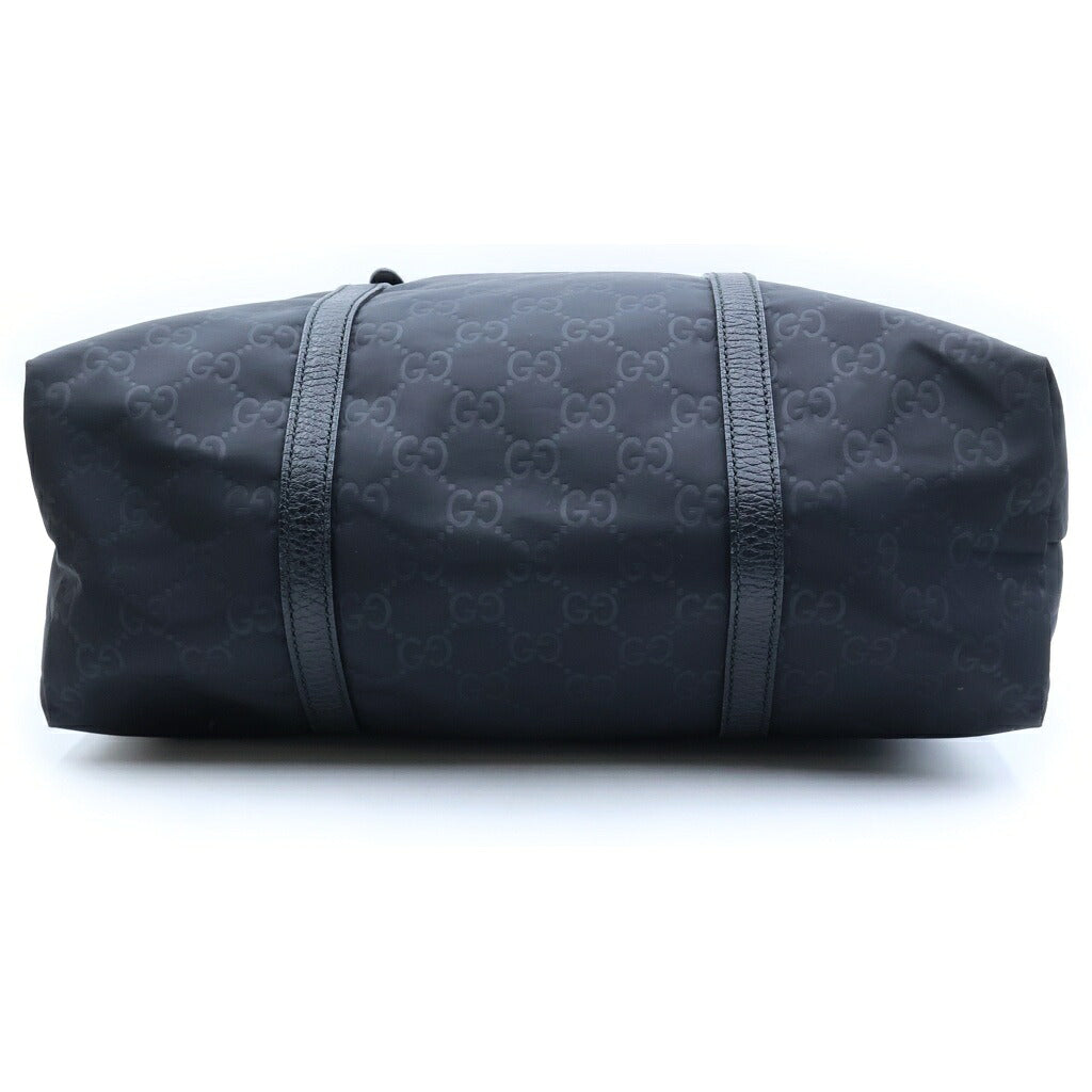 GUCCI(グッチ) GGナイロン トート ハンドバッグ ブラック ナイロン×レザー 387069