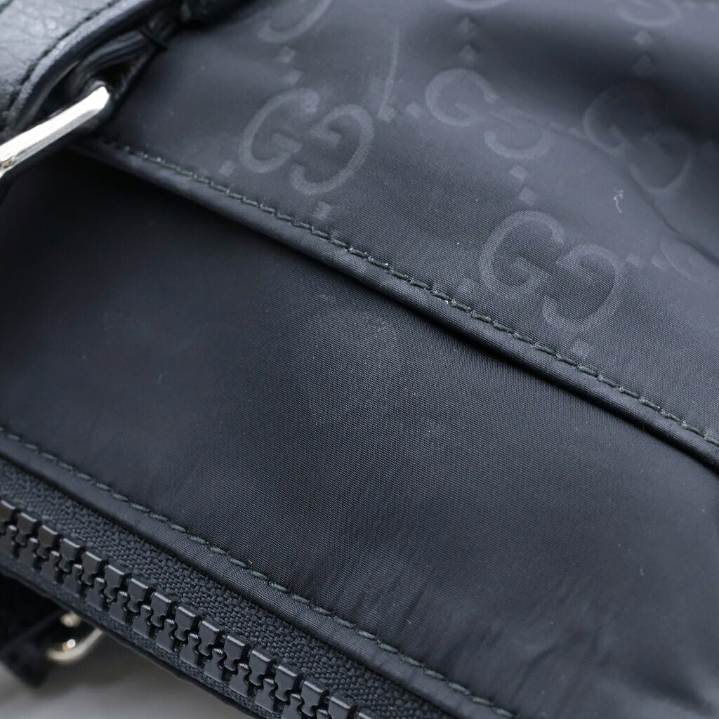 GUCCI(グッチ) GGナイロン トート ハンドバッグ ブラック ナイロン×レザー 387069