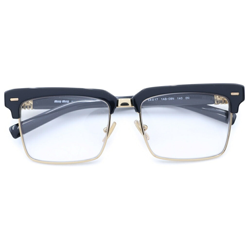 miumiu(ミュウミュウ) ロゴ アイウェア ブラック×ゴールド プラスチック×メタル SMU 10Z 54□17 1AB-08N 140 0N SMU10Z