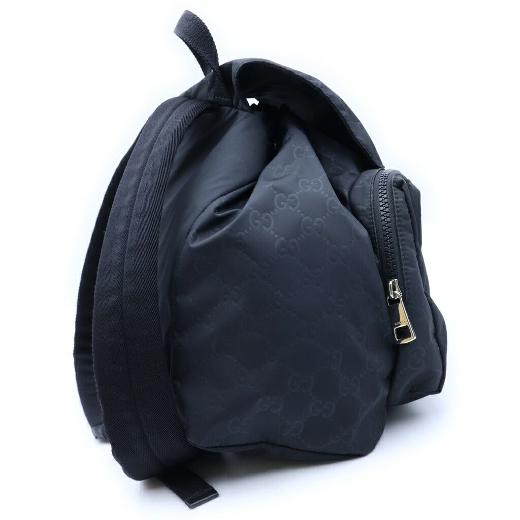 GUCCI(グッチ) GGナイロン バックパック リュックサック ブラック ナイロン×レザー 406361