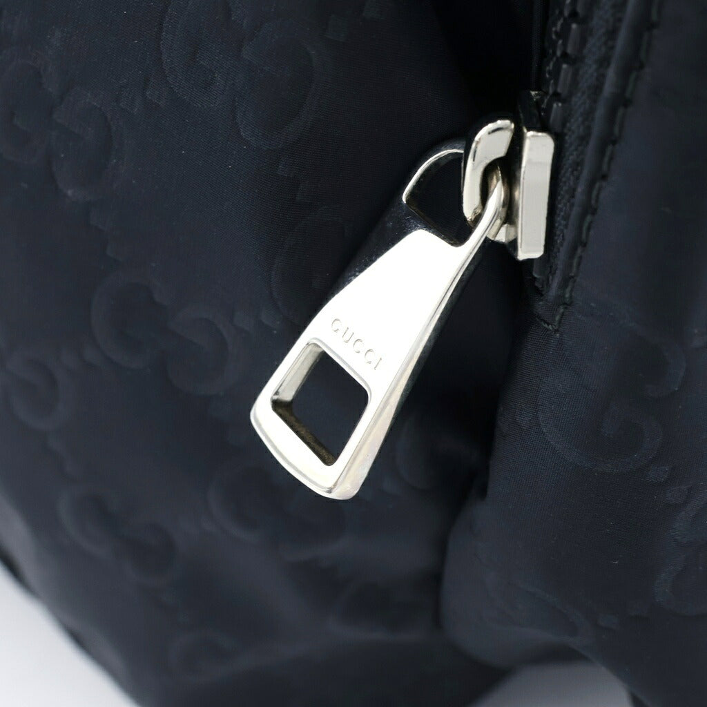 GUCCI(グッチ) GGナイロン バックパック リュックサック ブラック ナイロン×レザー 406361