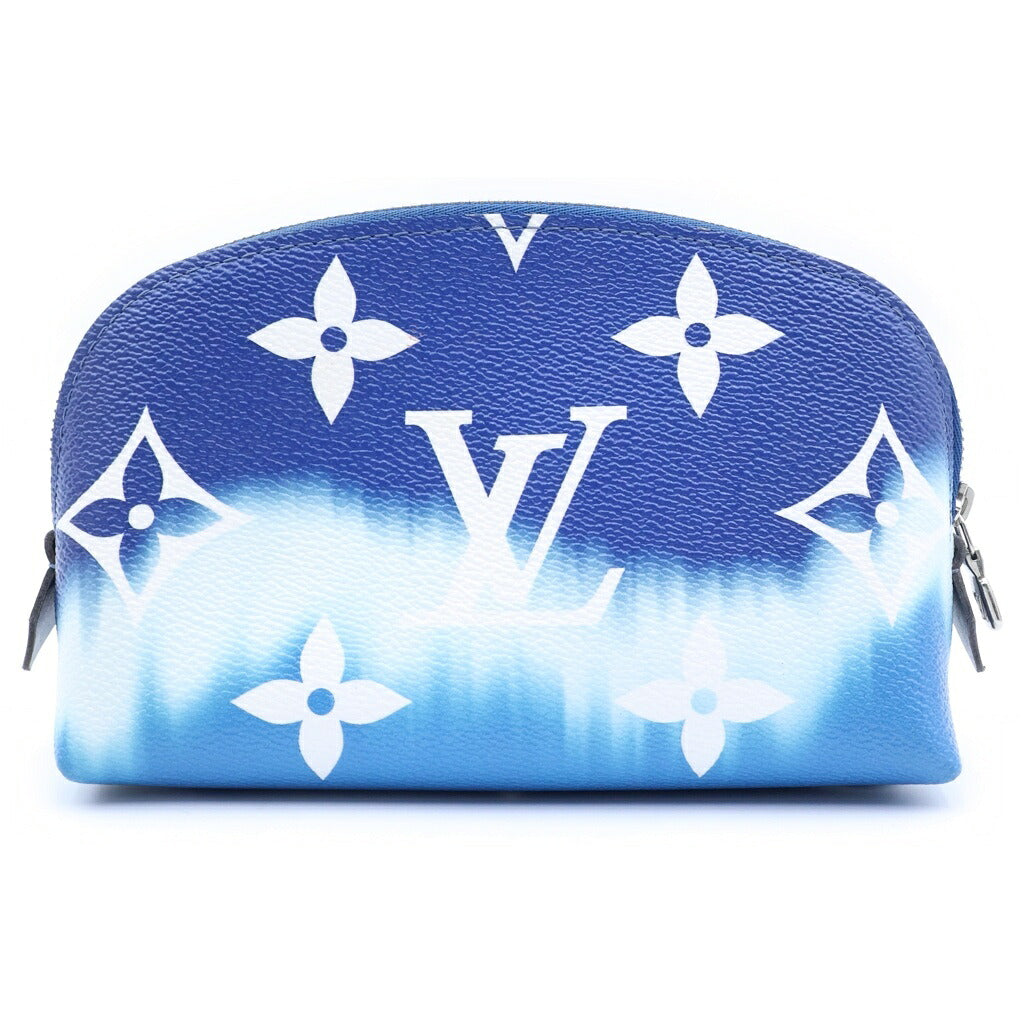 LOUIS VUITTON(ルイヴィトン) LVエスカル モノグラム ジャイアント ポシェットコスメティック ポーチ ブルー×ホワイト PVC×レザー M69138