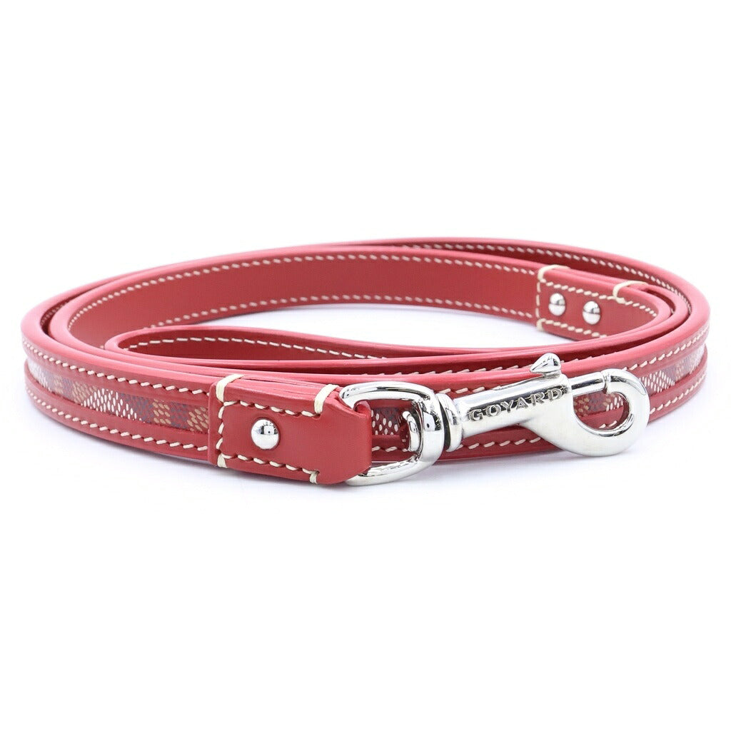 GOYARD(ゴヤール) エドモン リーシュ ペットリード レッド PVC×レザー