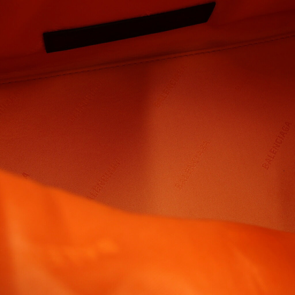 BALENCIAGA(バレンシアガ) ネイビーカバスS ハンドバッグ トートバッグ ナイロン ブラック×オレンジ 339933