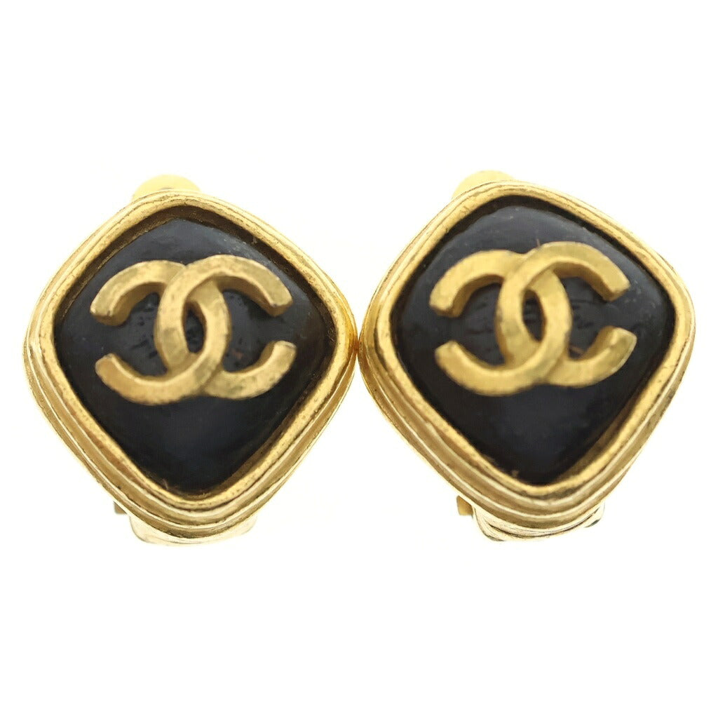CHANEL(シャネル) ココマーク イヤリング メタル ゴールド×ブラック 豆あり 97A
