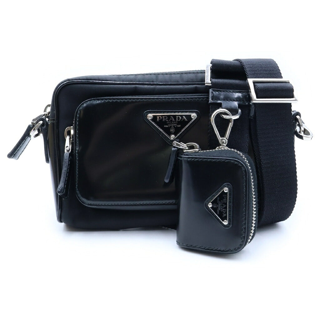 PRADA(プラダ) Re-Nylon ショルダーバッグ ナイロン×エナメル ブラック 2VH172