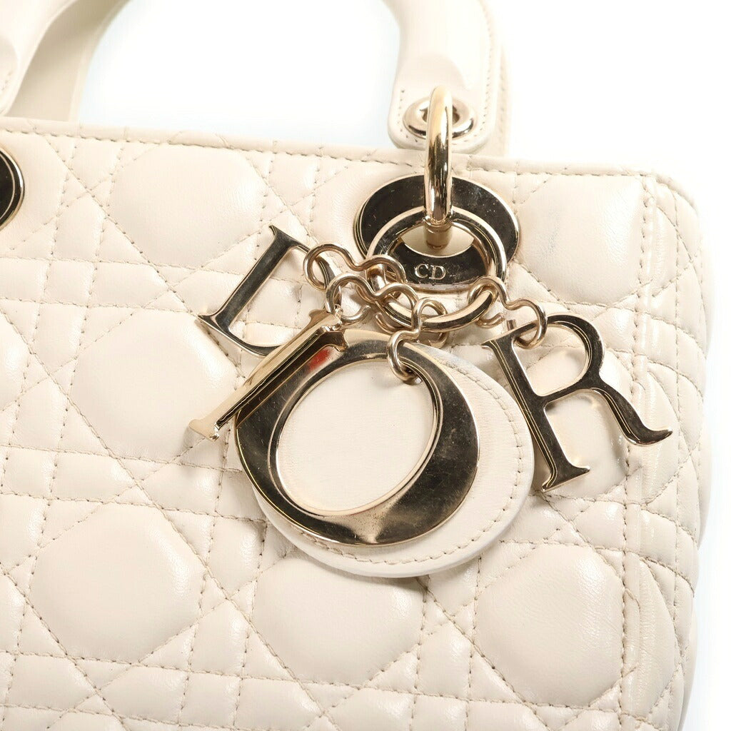DIOR(ディオール) マイレディ ディオール ハンドバッグ ショルダーバッグ 2WAY ホワイト レザー M0538ONGE_M030