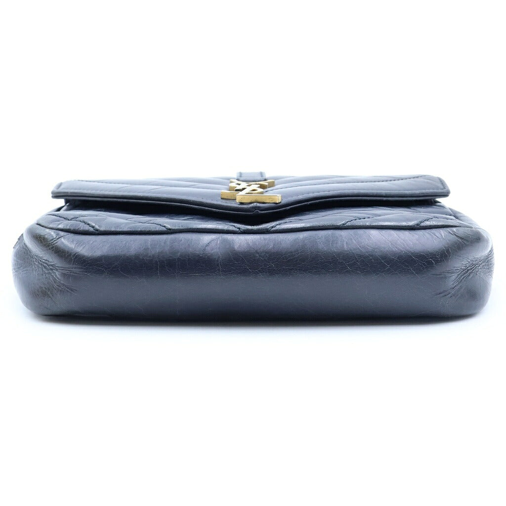 SAINT LAURENT PARIS(サンローランパリ) カレッジ ミニ 2WAY ショルダーバッグ ハンドバッグ ネイビー レザー 472707