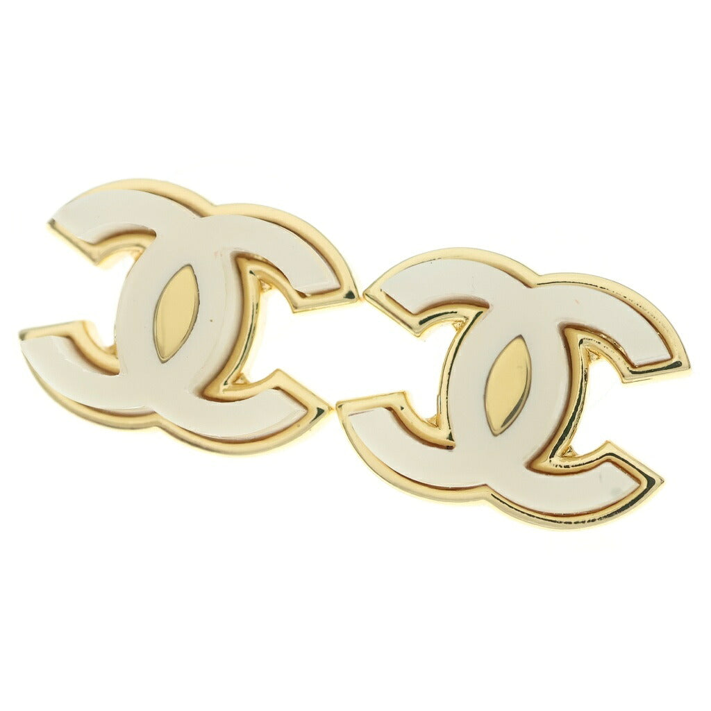 CHANEL(シャネル) ココマーク ピアス メタル×プラスチック ゴールド×ホワイト 豆あり B23K