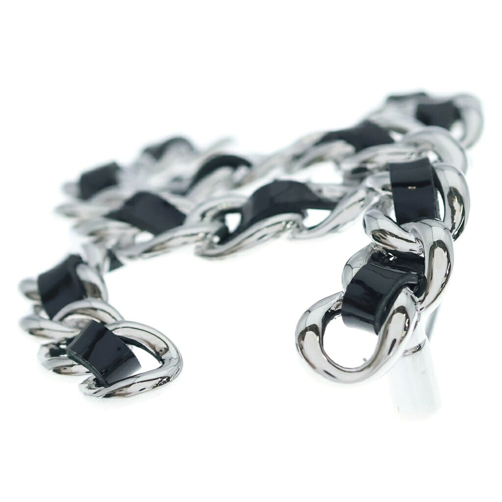 CHANEL(シャネル) ココマーク チェーン ブローチ シルバー×ブラック メタル×エナメル ABE921