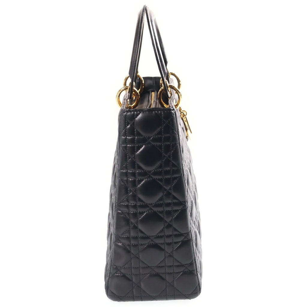 DIOR(ディオール) カナージュ レディディオール ラージ ハンドバッグ ショルダーバッグ 2WAY ブラック ラムスキン CAL44560 05-MA-0072