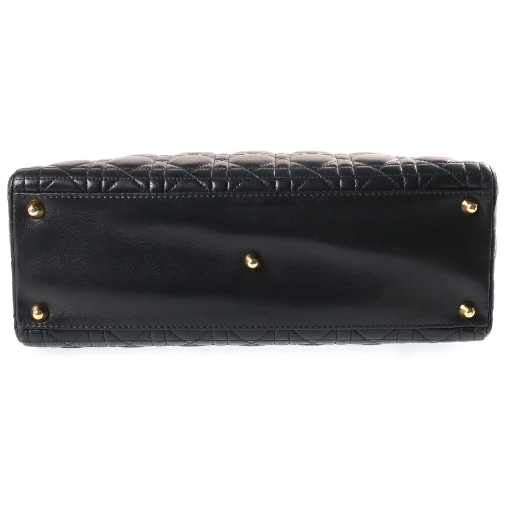 DIOR(ディオール) カナージュ レディディオール ラージ ハンドバッグ ショルダーバッグ 2WAY ブラック ラムスキン CAL44560 05-MA-0072