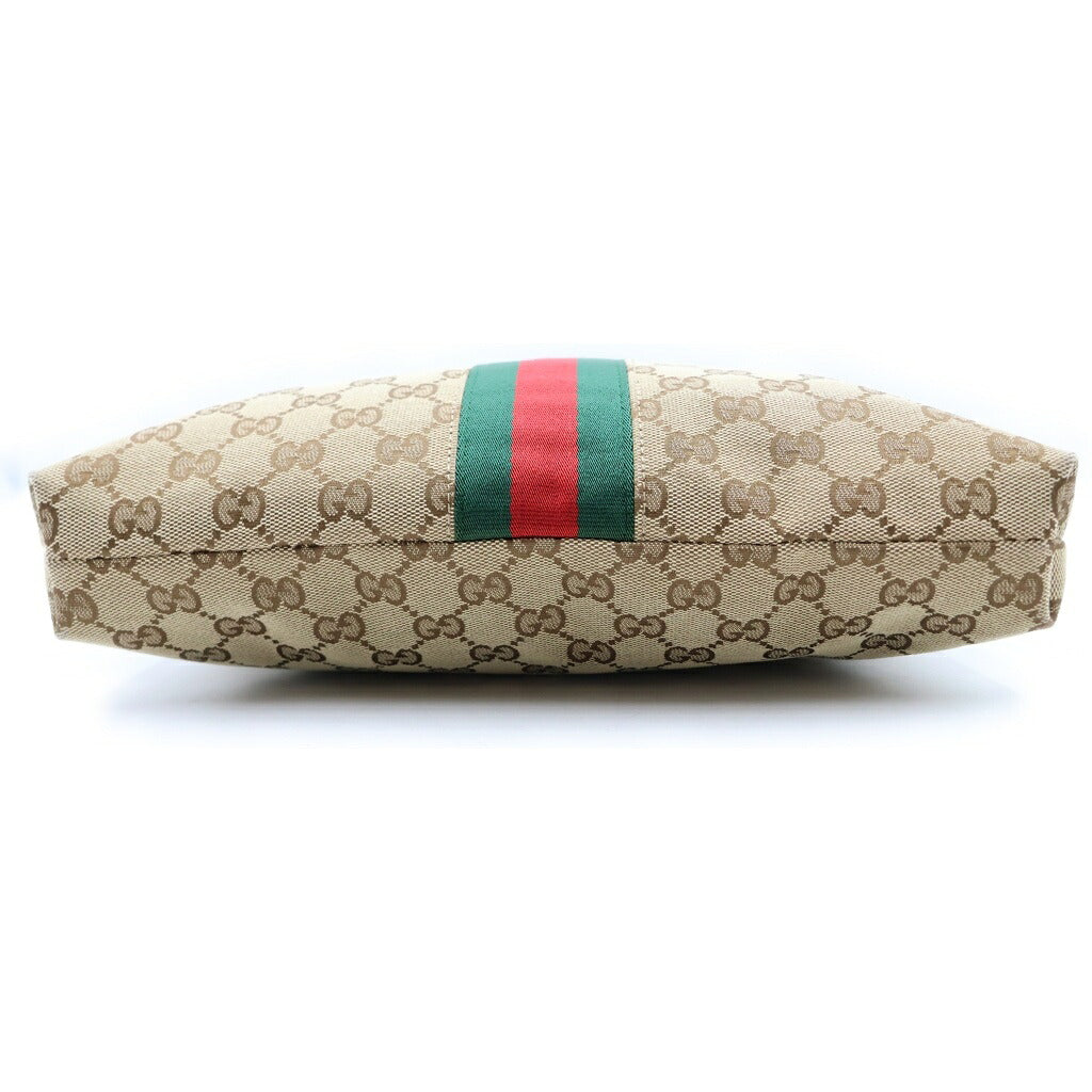 GUCCI(グッチ) GGシェリーライン ショルダーバッグ メッセンジャーバッグ ベージュ キャンバス×レザー 388926