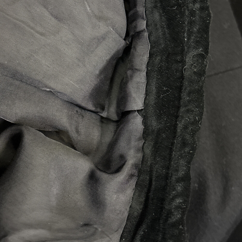 BOTTEGA VENETA(ボッテガヴェネタ) ベロア ベルベット 切り替え カシミヤ混 ウール ダブルブレスト ピークドラペル チェスターコート ブラック 243881 VHFD1