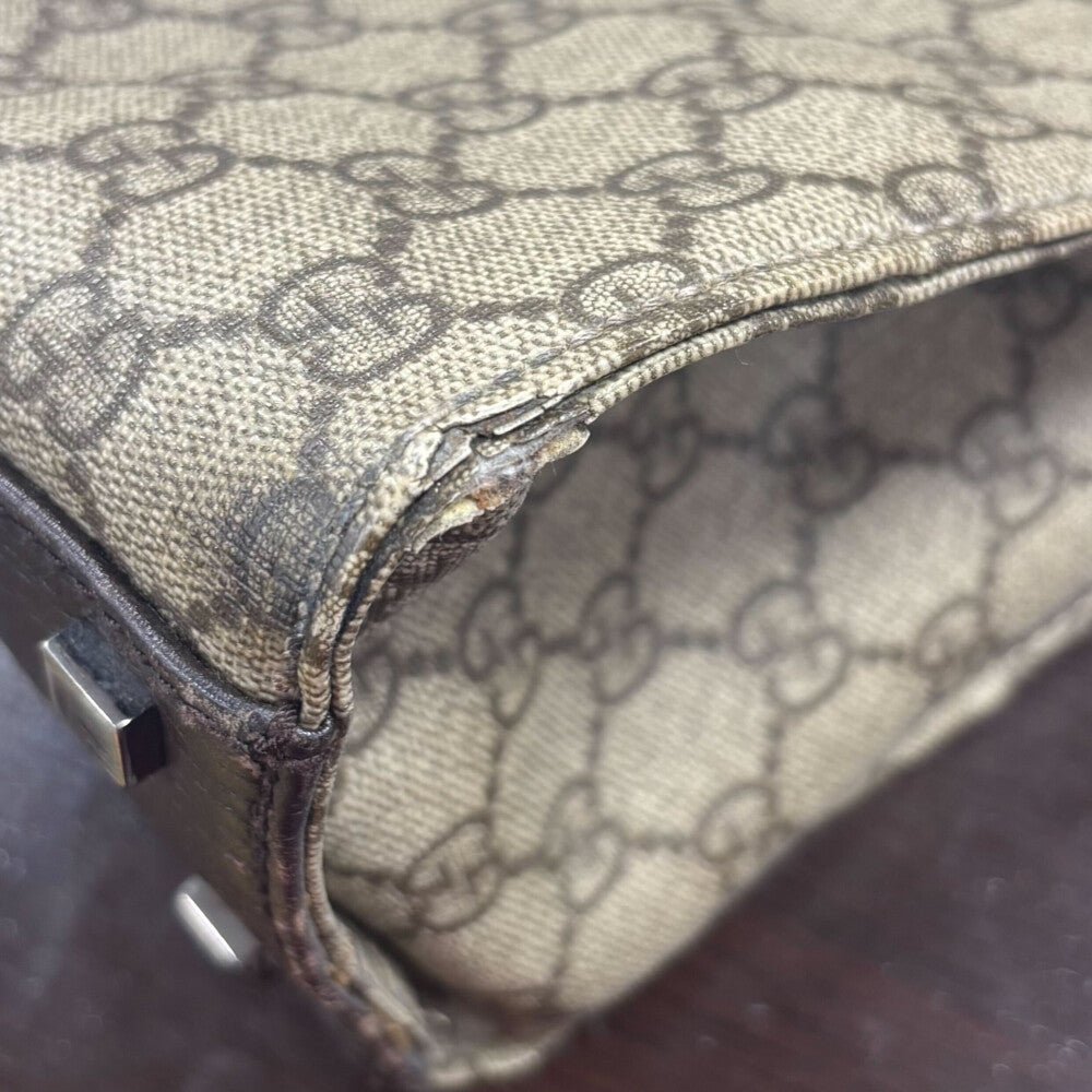 GUCCI(グッチ) GGスプリームキャンバス ハンドバッグ トートバッグ レザー×PVC ベージュ×ブラウン 91249