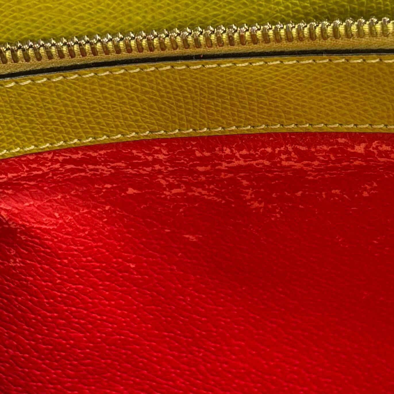 CELINE(セリーヌ) トートバッグ ハンドバッグ イエロー×パープル レザー ゴールド金具