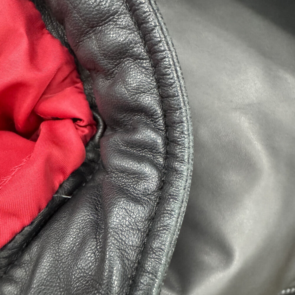 DSQUARED2(ディースクエアード) Lamb Leather Down Jacket ラムレザーダウンジャケット ブラック 71AM184